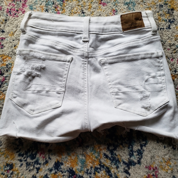 COPY - American Eagle High Rise Shortie Next Level Stretch White Distressed Sho… - Picture 5 of 9
